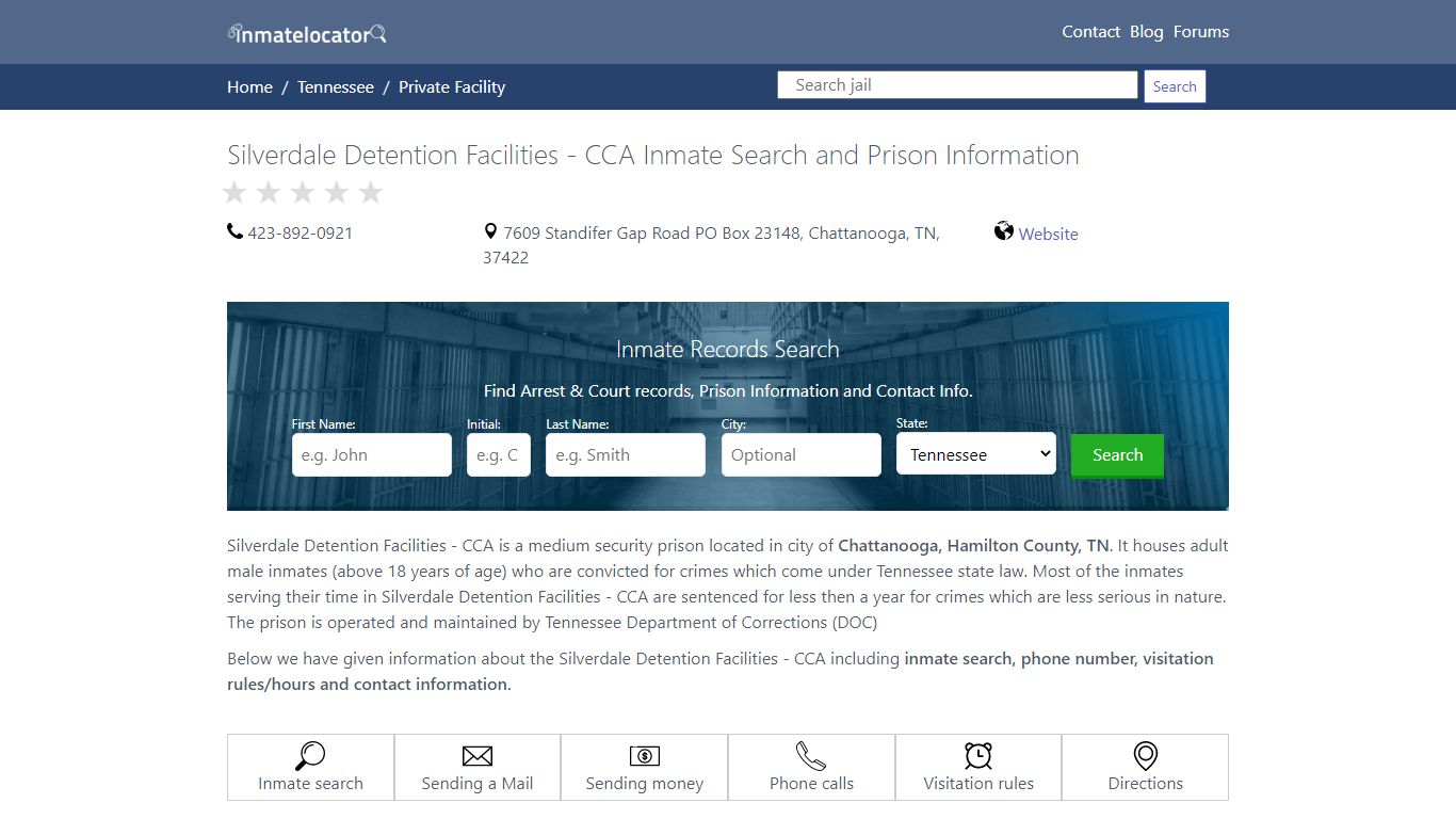 Silverdale Detention Facilities - CCA Inmate Search ...