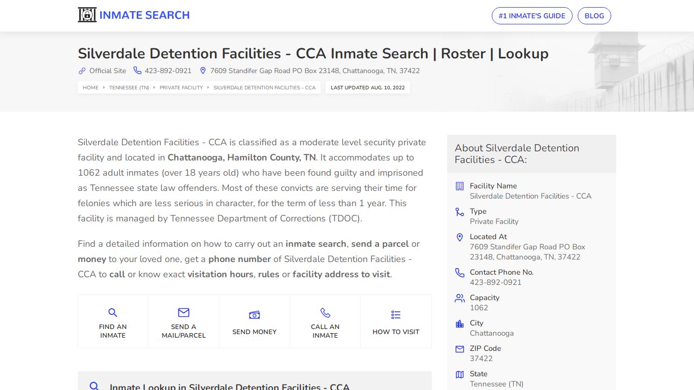 Silverdale Detention Facilities - CCA Inmate Search ...